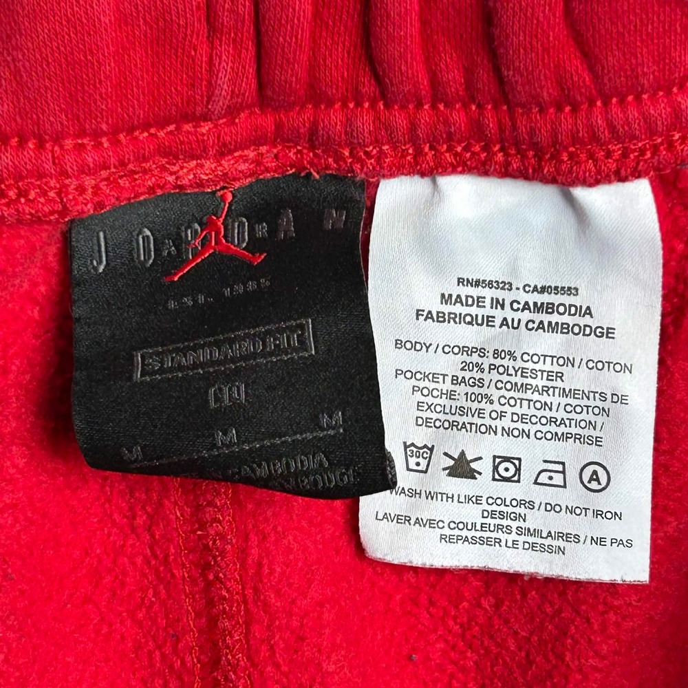 Jordan Jumpman Fleece Shorts Mens Medium Red Black Graphic CK6707-687 - Picture 7 of 9